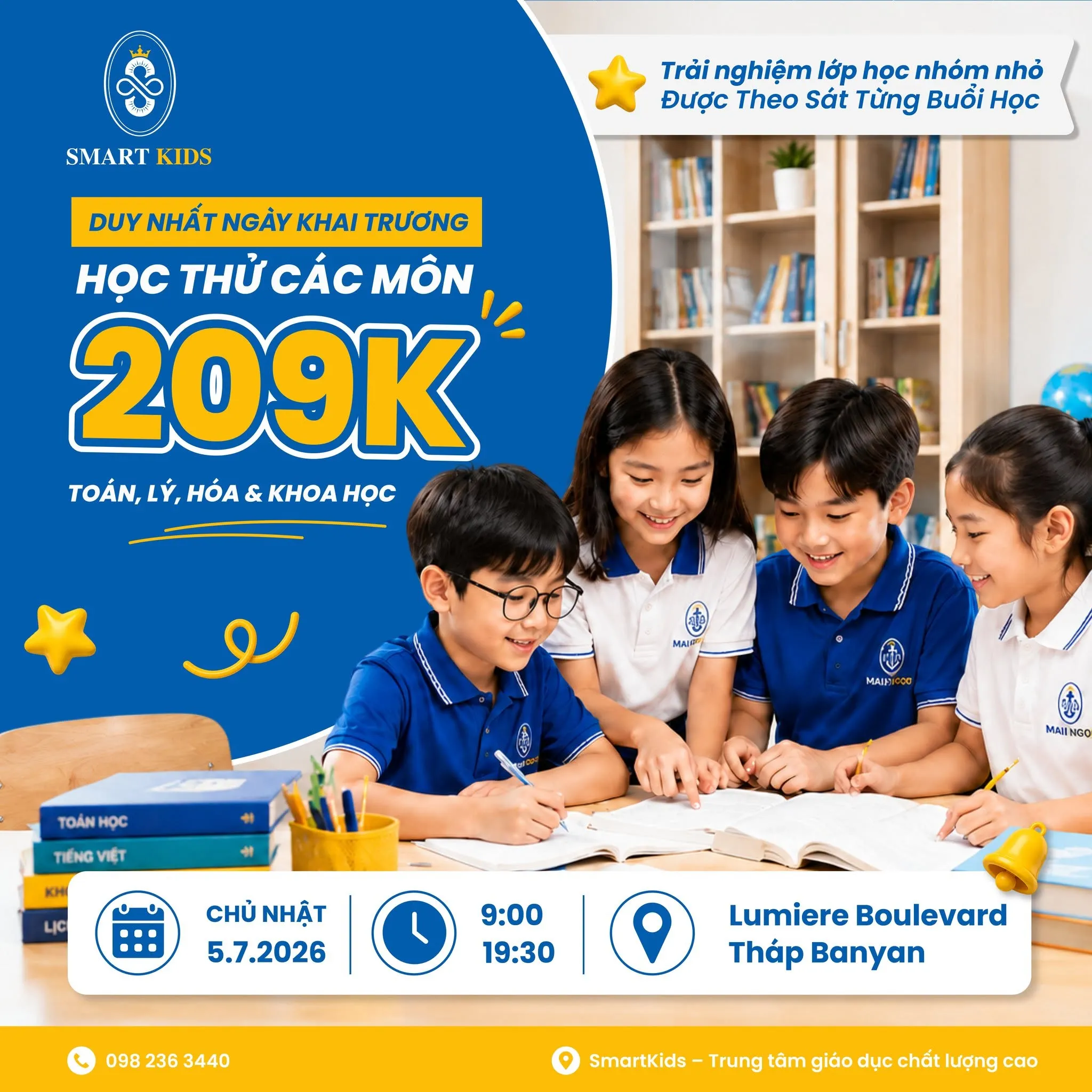 Học thử các môn chỉ 209K - Toán, Lý, Hóa & Khoa học