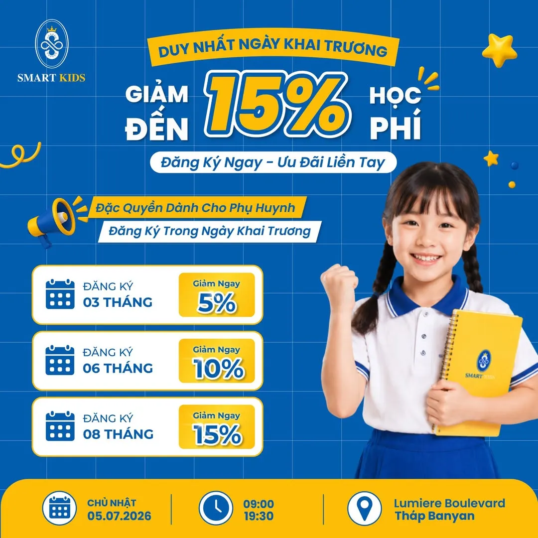 Ưu đãi khai trương - Giảm đến 15% học phí